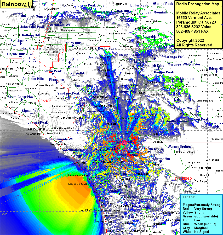heat map radio coverage Rainbow II
